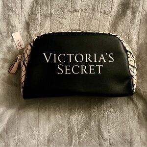 Victoria's Secret Black and Cream Cosmetic Bag